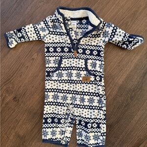 Carter's Navy and Cream Snowflake Footie